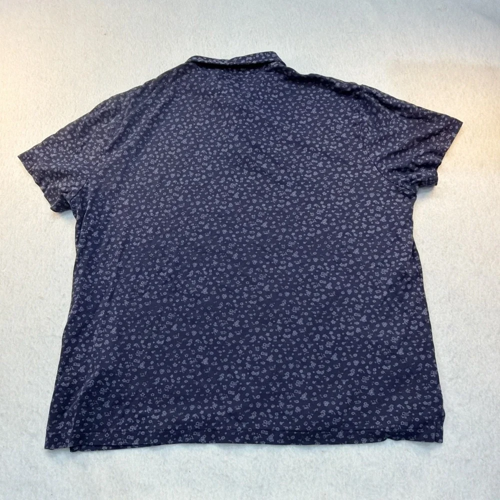 Polo Ralph Lauren Polo Shirt Mens XL Navy Floral Print Custom Slim Fit Golf